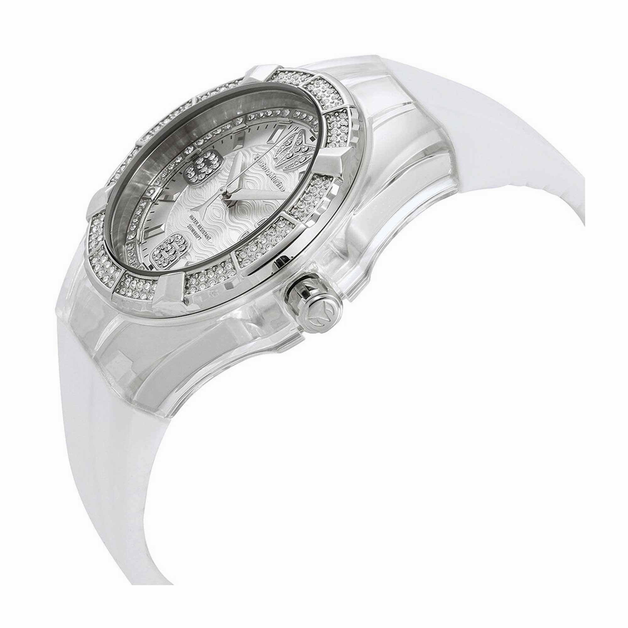 Technomarine Men's Watch - Cruise Glitz Silver Dial White Silicone Strap | TM-121092