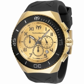 Technomarine Men's Watch - Manta Ocean Gold Dial Black Silicone Strap | TM-220017
