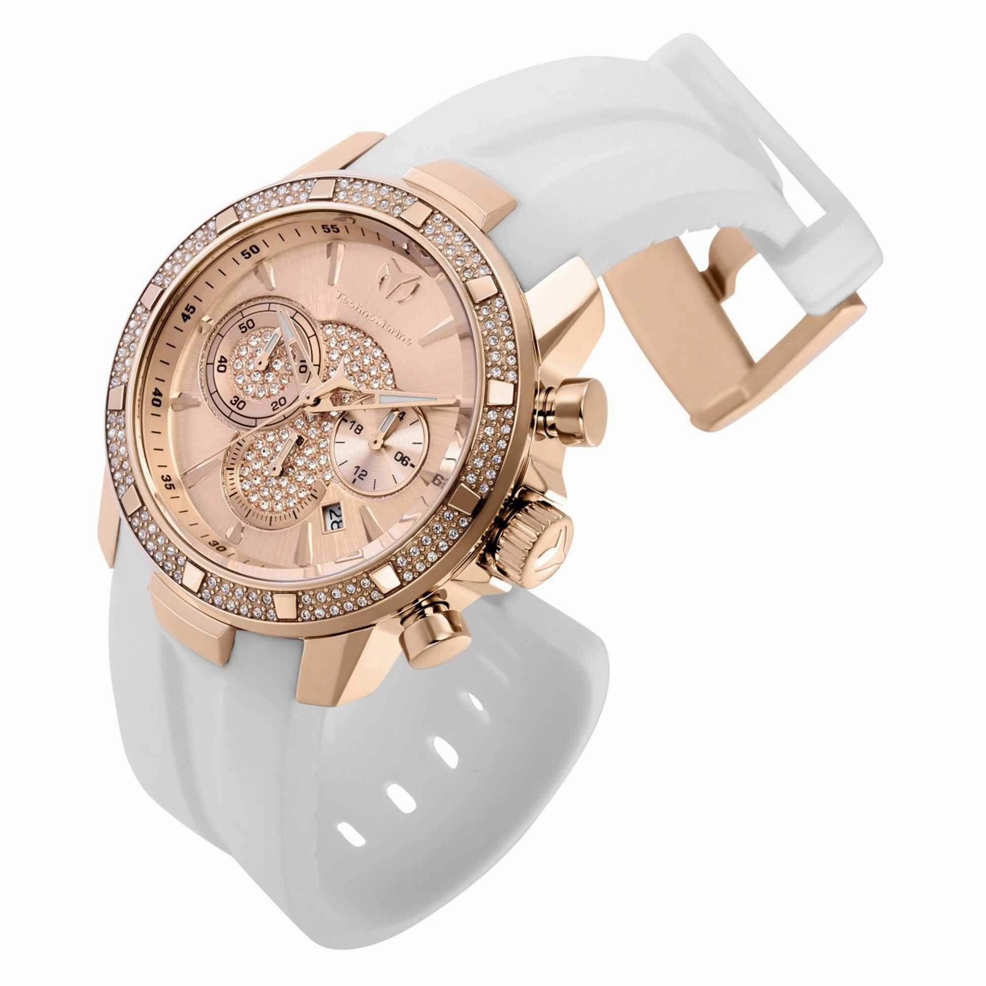 Technomarine Men's Watch - UF6 Chronograph Rose Gold Dial Silicone Strap | TM-621013