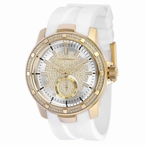 Technomarine Men's Watch - UF6 Silver and Gold Dial White Silicone Strap | TM-621016