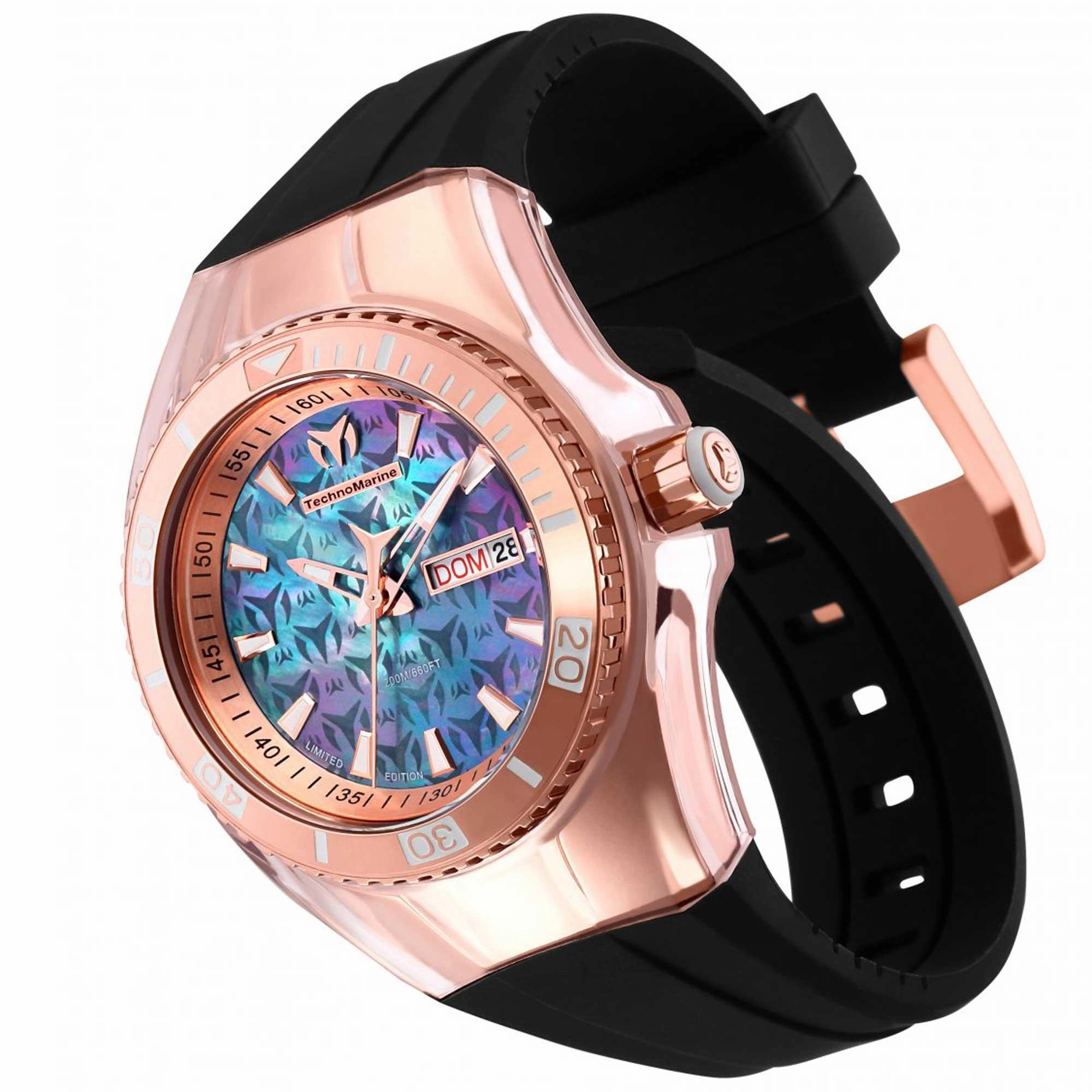 Technomarine Women's Quartz Watch - Cruise Monogram Black Rubber Strap | TM-115327