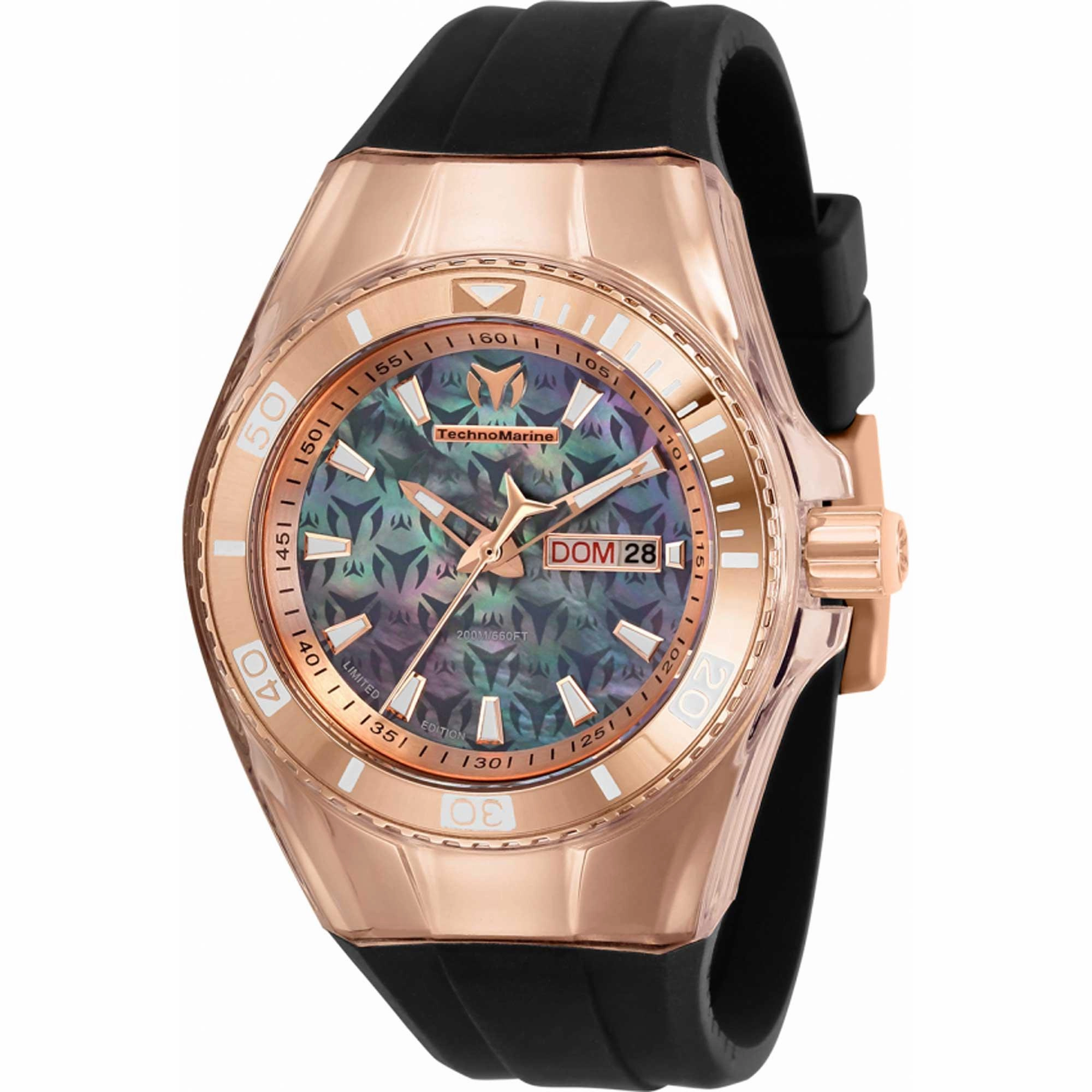 Technomarine Women's Quartz Watch - Cruise Monogram Black Rubber Strap | TM-115327