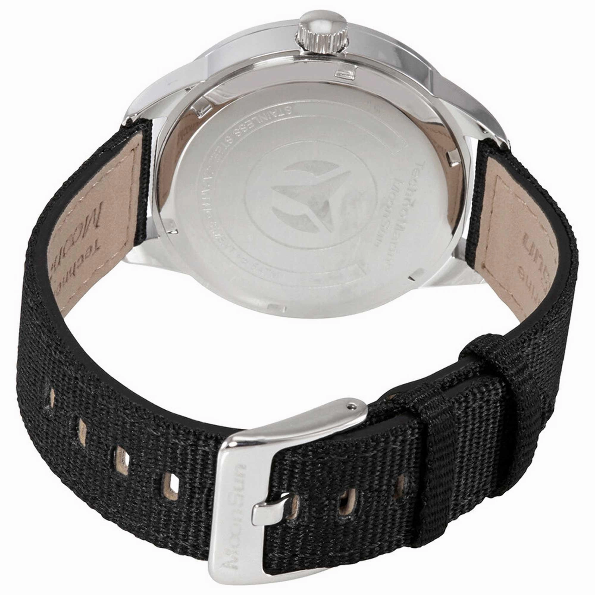 Technomarine Women's Quartz Watch - MoonSun White MOP Dial Black Strap | TM-820000