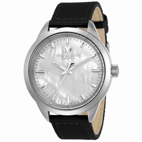 Technomarine Women's Quartz Watch - MoonSun White MOP Dial Black Strap | TM-820000