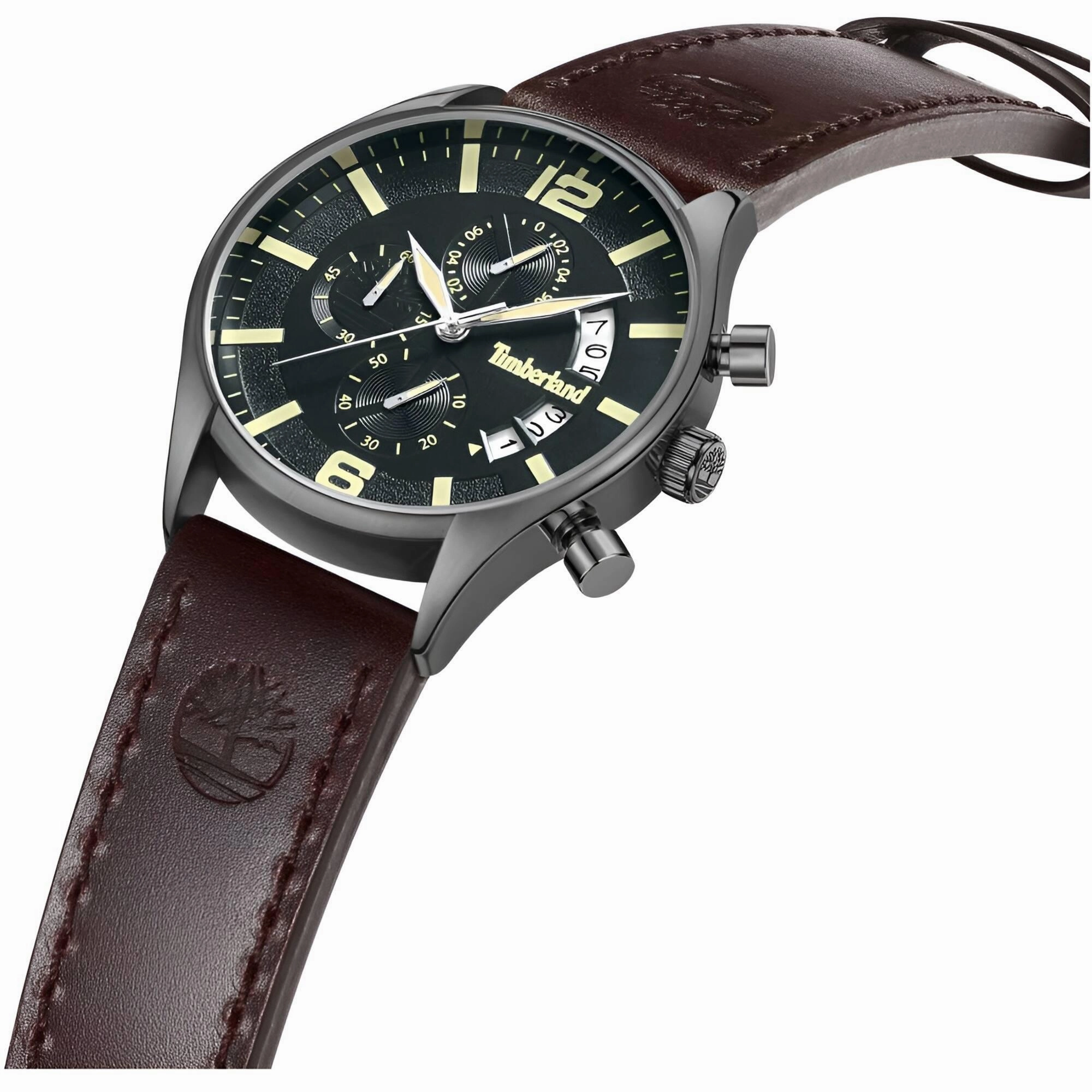 Timberland Men's Watch - Dress Sport Chronograph Dark Brown Strap | TDWGC9001203