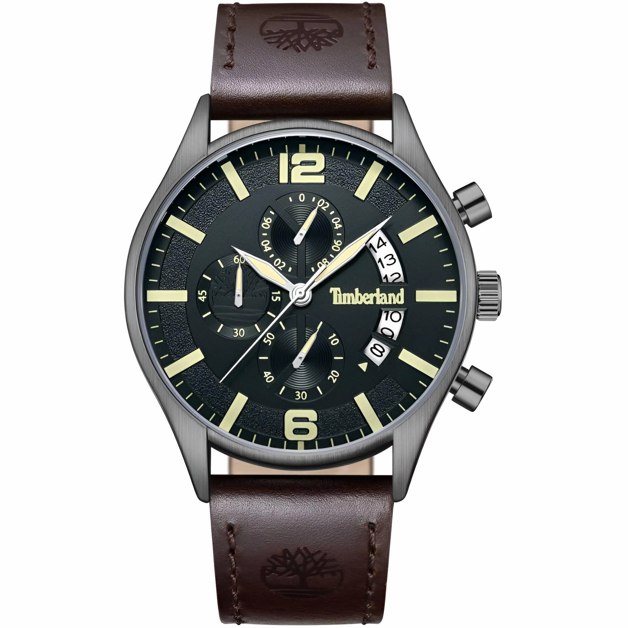 Timberland Men's Watch - Dress Sport Chronograph Dark Brown Strap | TDWGC9001203