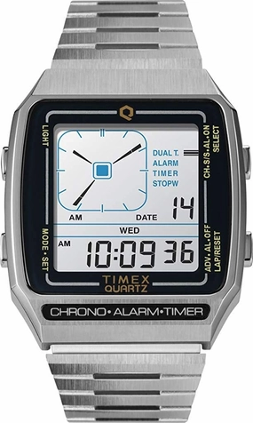 Timex 32.5 mm Q LCA Timex Reissue Digital LCA Stainless Steel