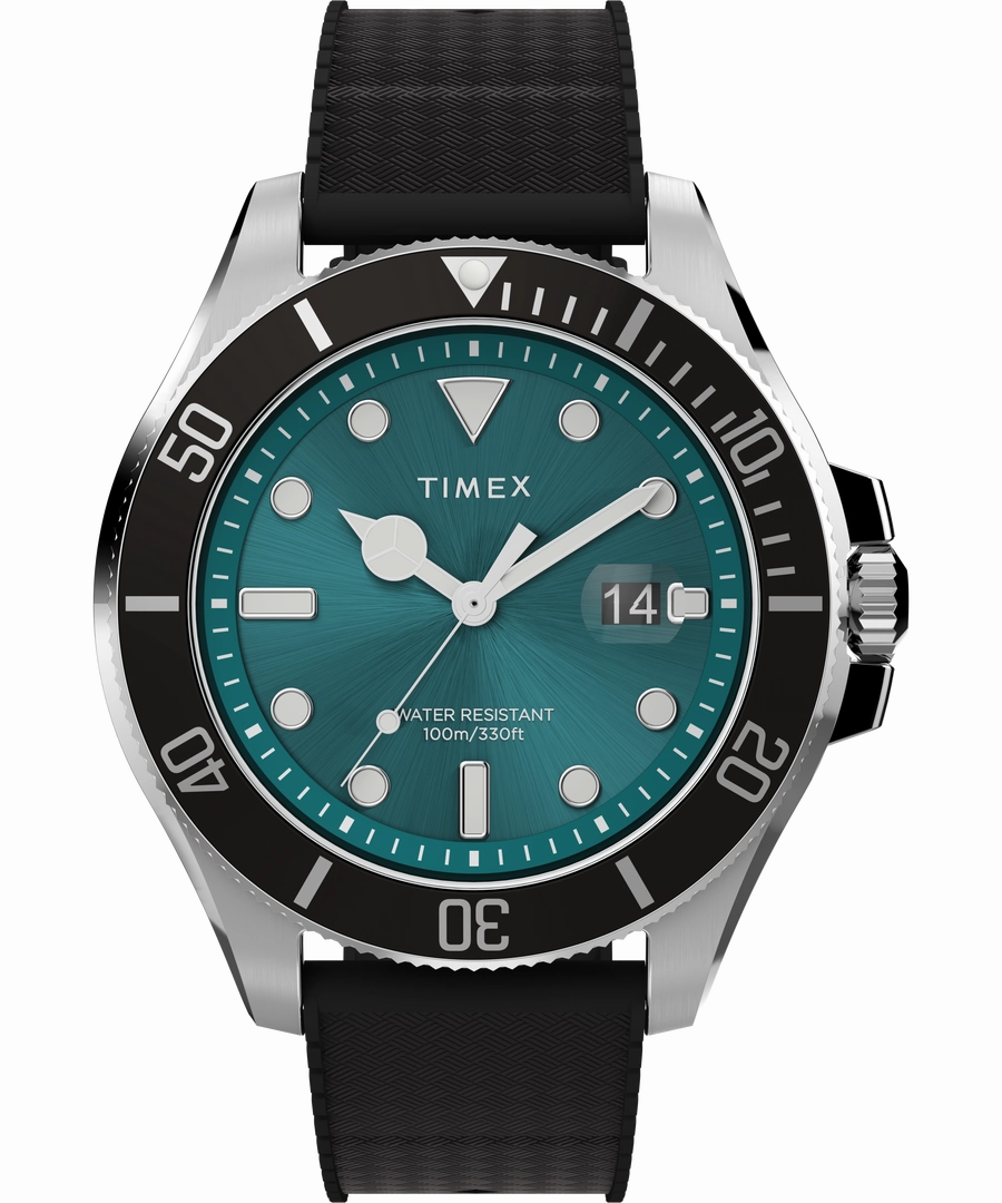 Timex Harborside Coast 43mm Silicone Strap Watch TW2V91700