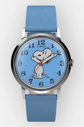 Timex Marlin Hand-Wound x Peanuts Reissue 34mm Leather Strap Watch