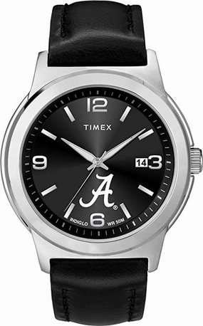 Timex Men's Alabama Crimson Tide Bama Watch Black Leather Band Ace