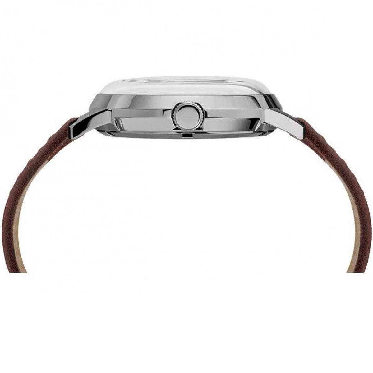 Timex Men's Automatic Watch - Marlin Silver Dial Leather Strap | TW2T22700ZV