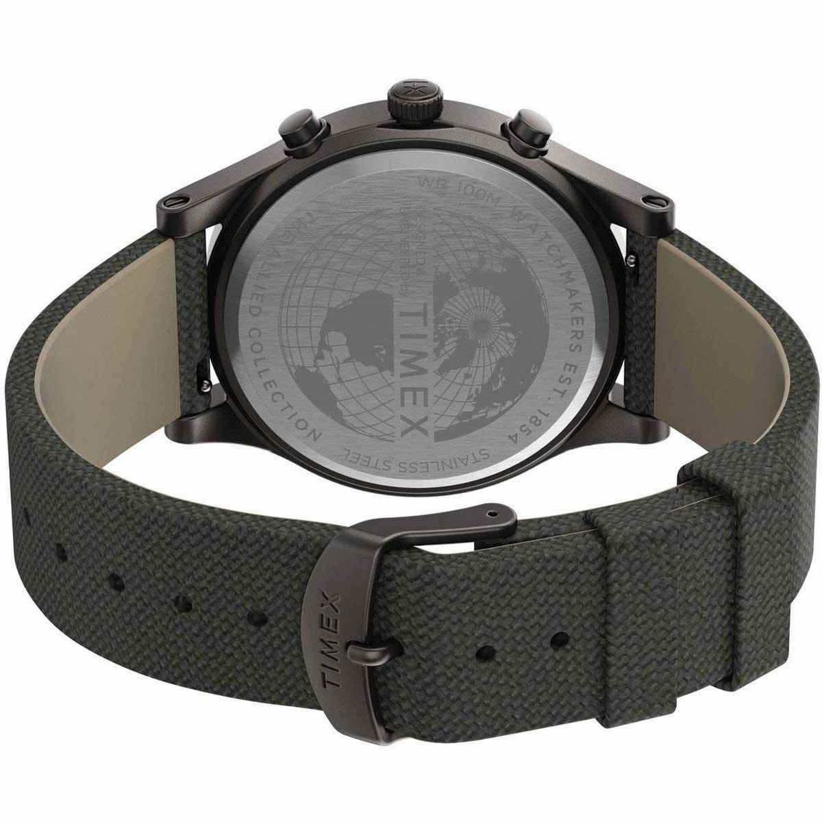Timex Men's Chronograph Watch - Allied Silver Dial Grey Fabric Strap | TW2T75700VQ