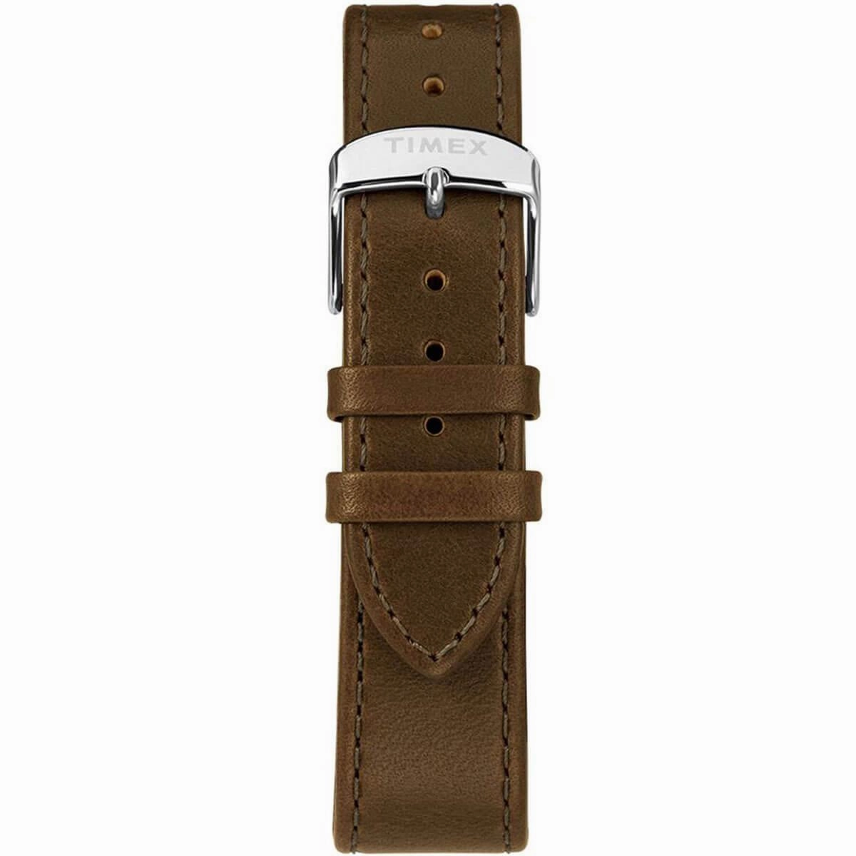 Timex Men's Quartz Watch - Standard Grey Dial Green Leather Strap | TW2T20100VQ