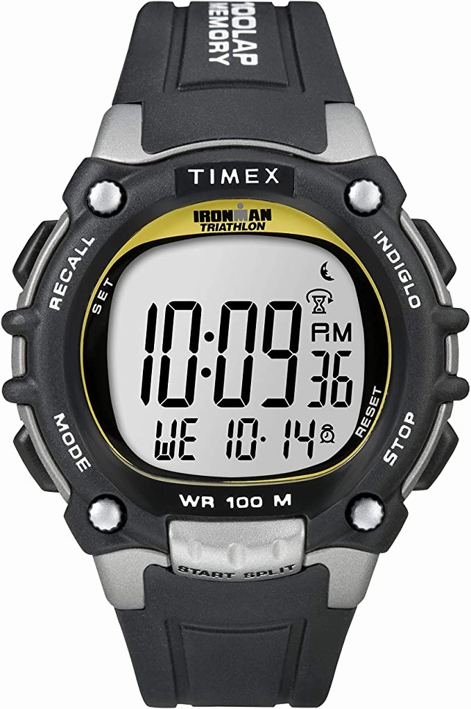 Timex Men's T5E231 Ironman Classic 100 Black/Yellow Resin Strap Watch