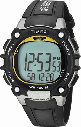 Timex Men's T5E231 Ironman Classic 100 Black/Yellow Resin Strap Watch