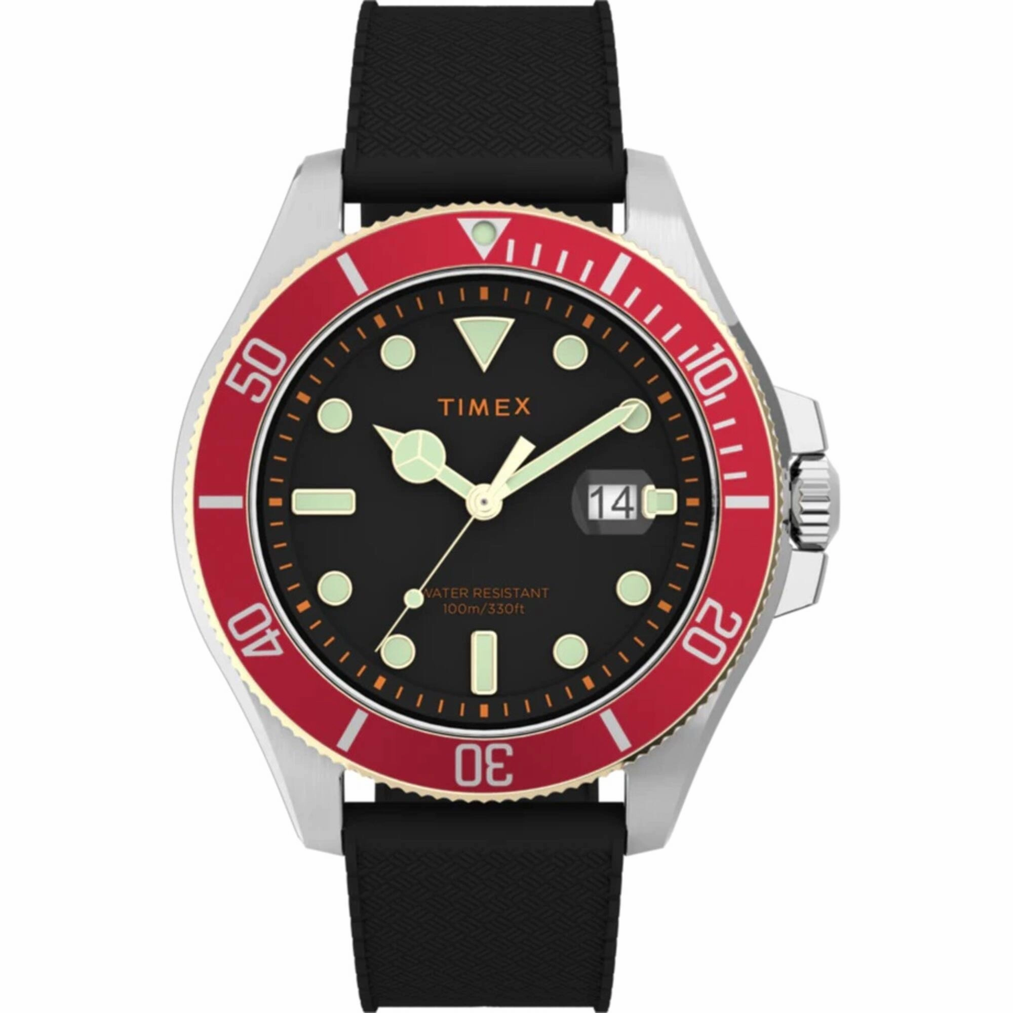 Timex Men's Watch - Harborside Coast Black Dial Rubber Strap Quartz | TW2V27300VQ