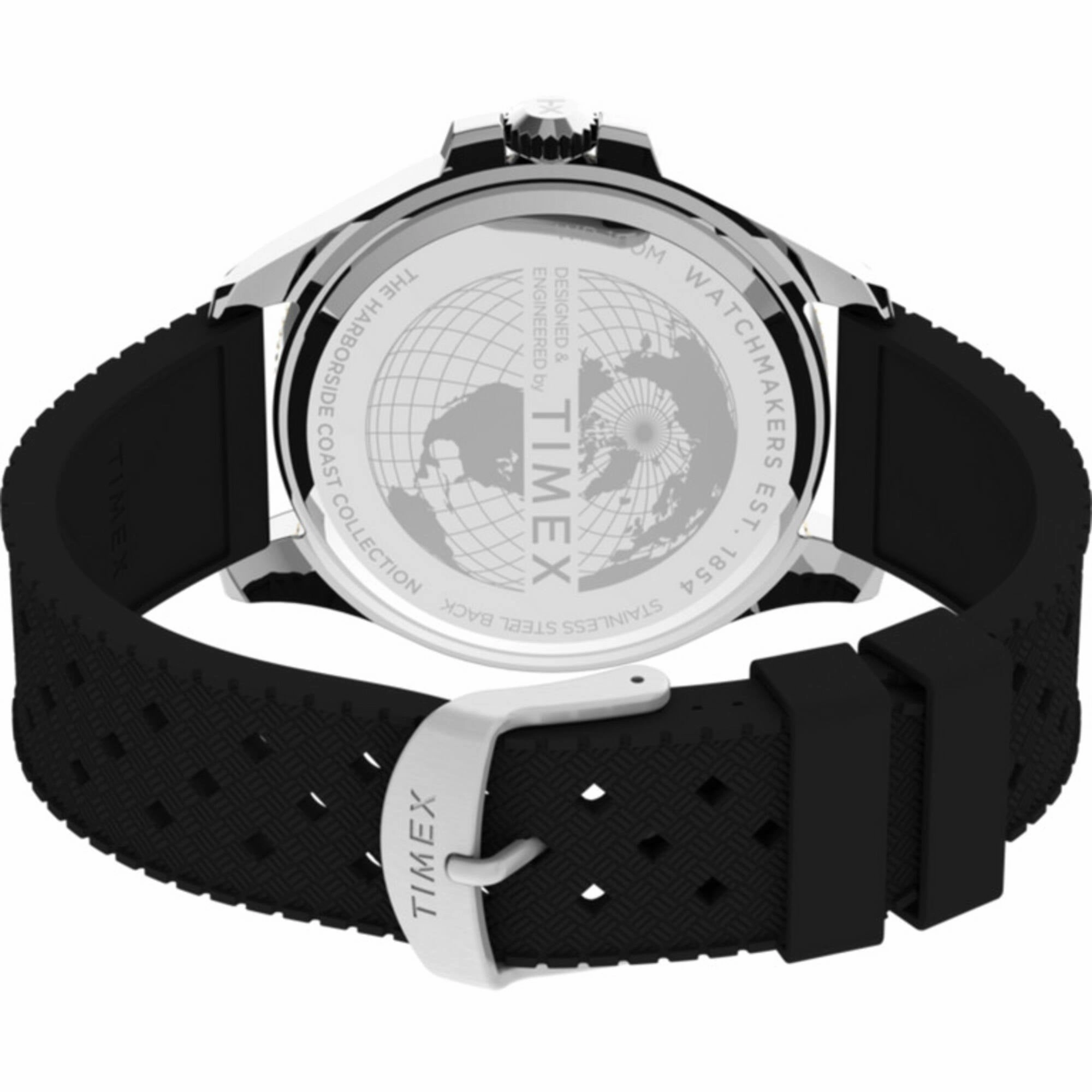 Timex Men's Watch - Harborside Coast Black Dial Rubber Strap Quartz | TW2V27300VQ
