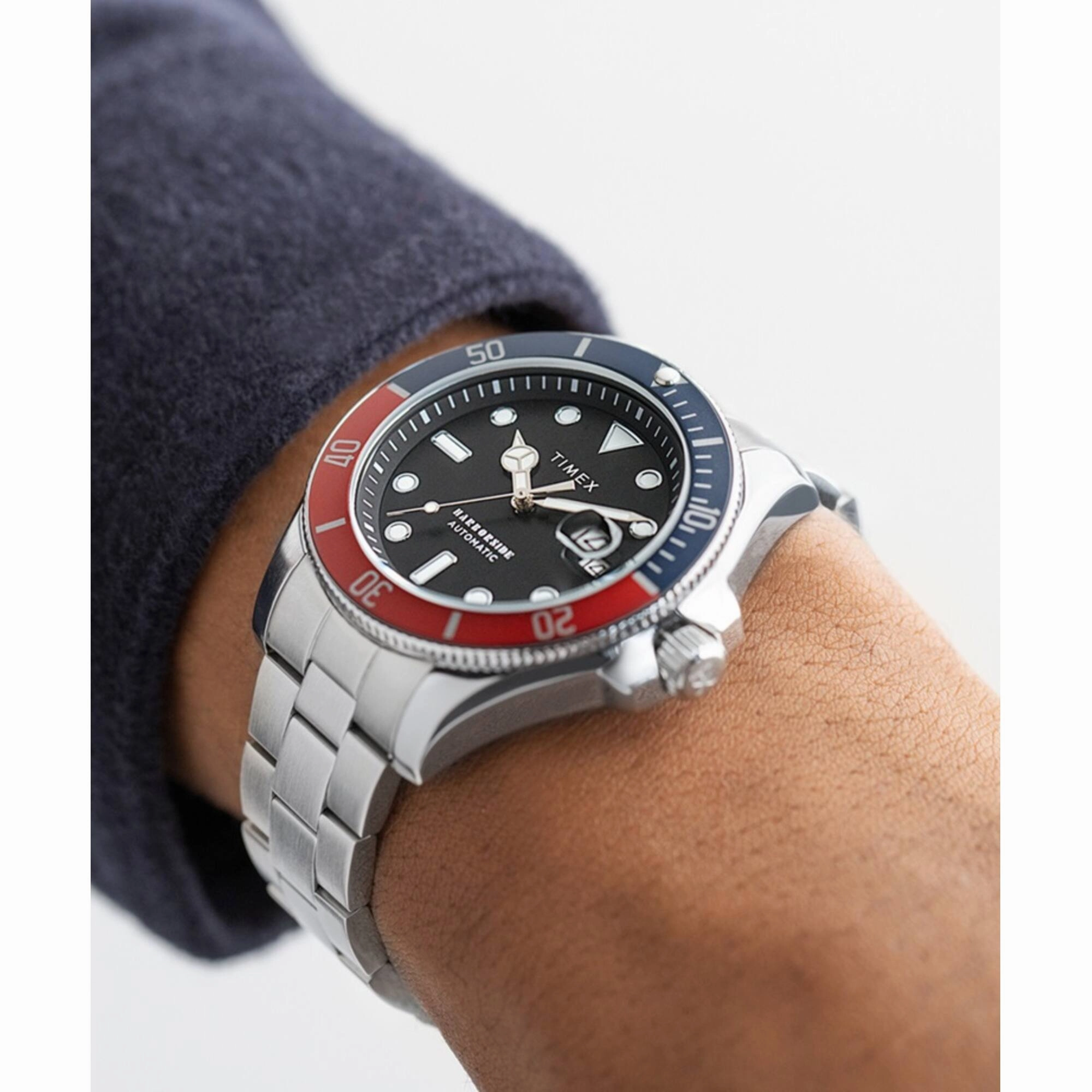 Timex Men's Watch - Harborside Coast Blue and Red Rotating Bezel | TW2V72100VQ