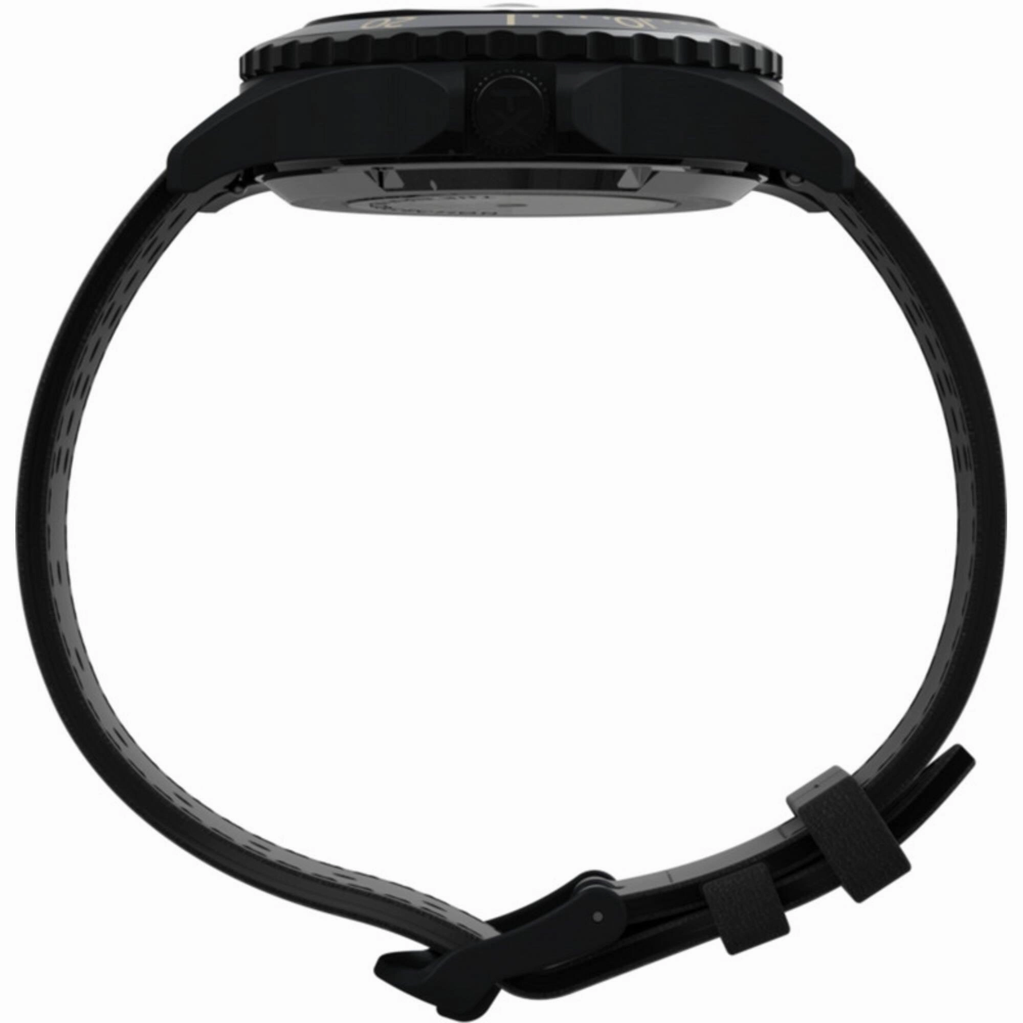 Timex Men's Watch - Navi XL Automatic Date Display Black Leather Strap | TW2V41400ZV