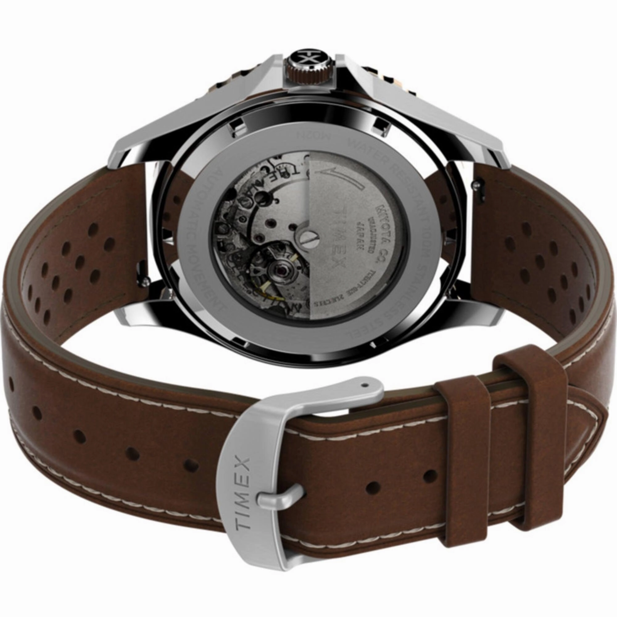 Timex Men's Watch - Navi XL Automatic Date Display Brown Leather Strap | TW2V41500ZV