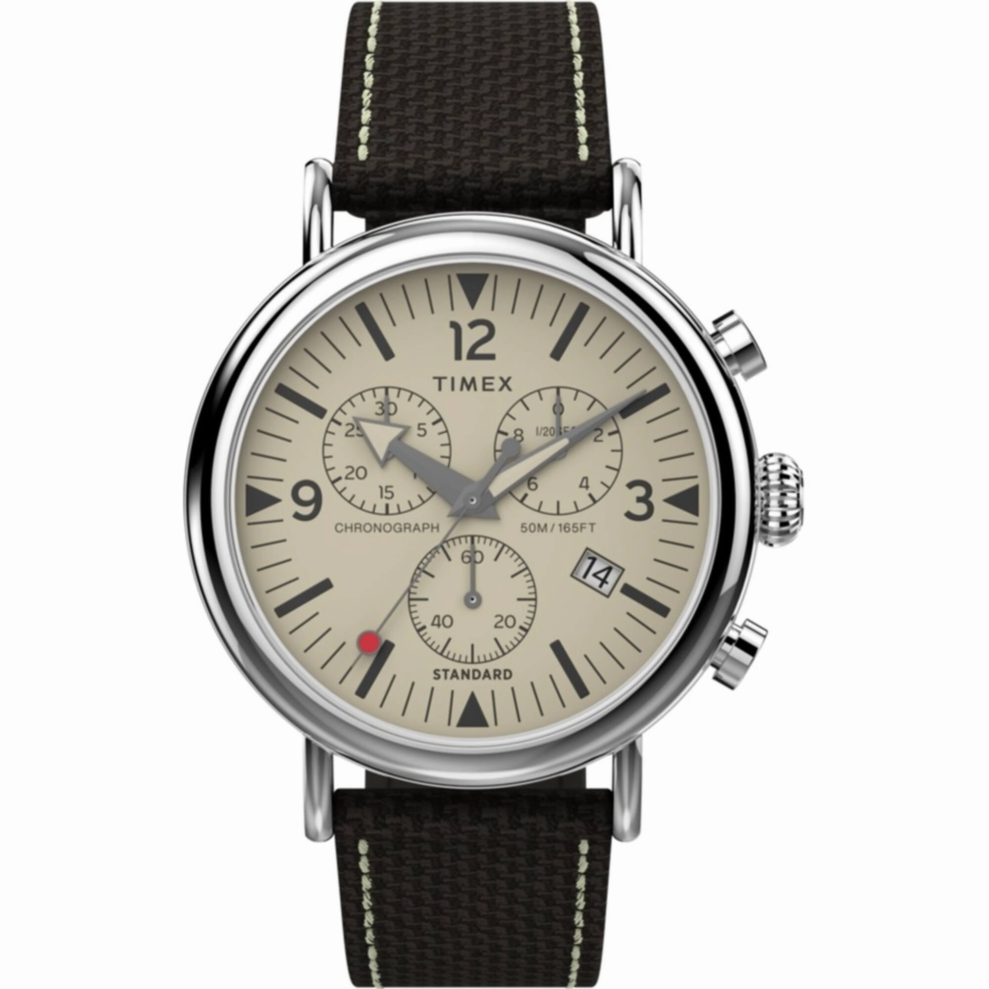 Timex Men's Watch - Standard Chronograph Cream Dial Silver Brass Case | TW2V43700VQ