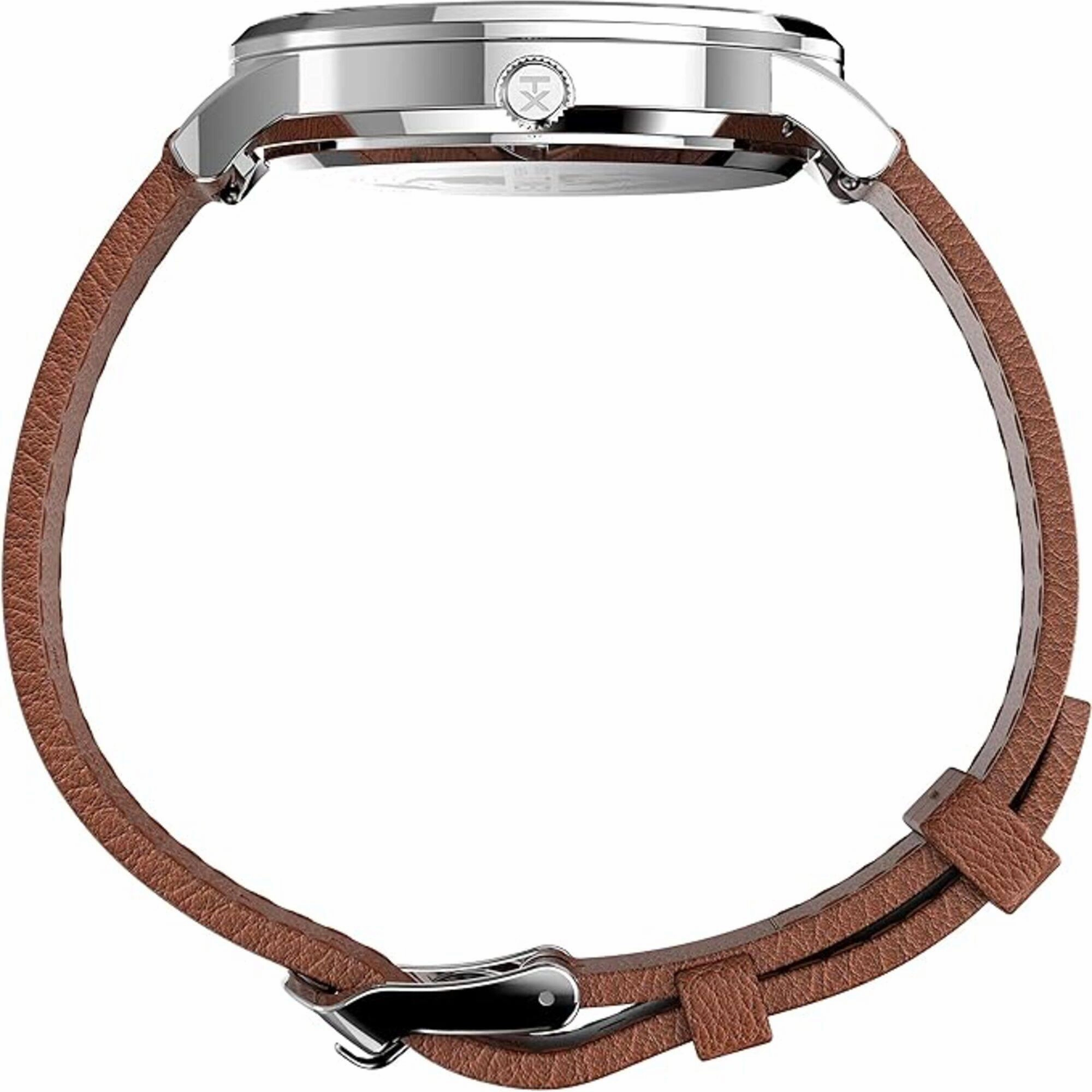 Timex Men's Watch - Waterbury Date Display White Dial Leather Strap | TW2V46500VQ