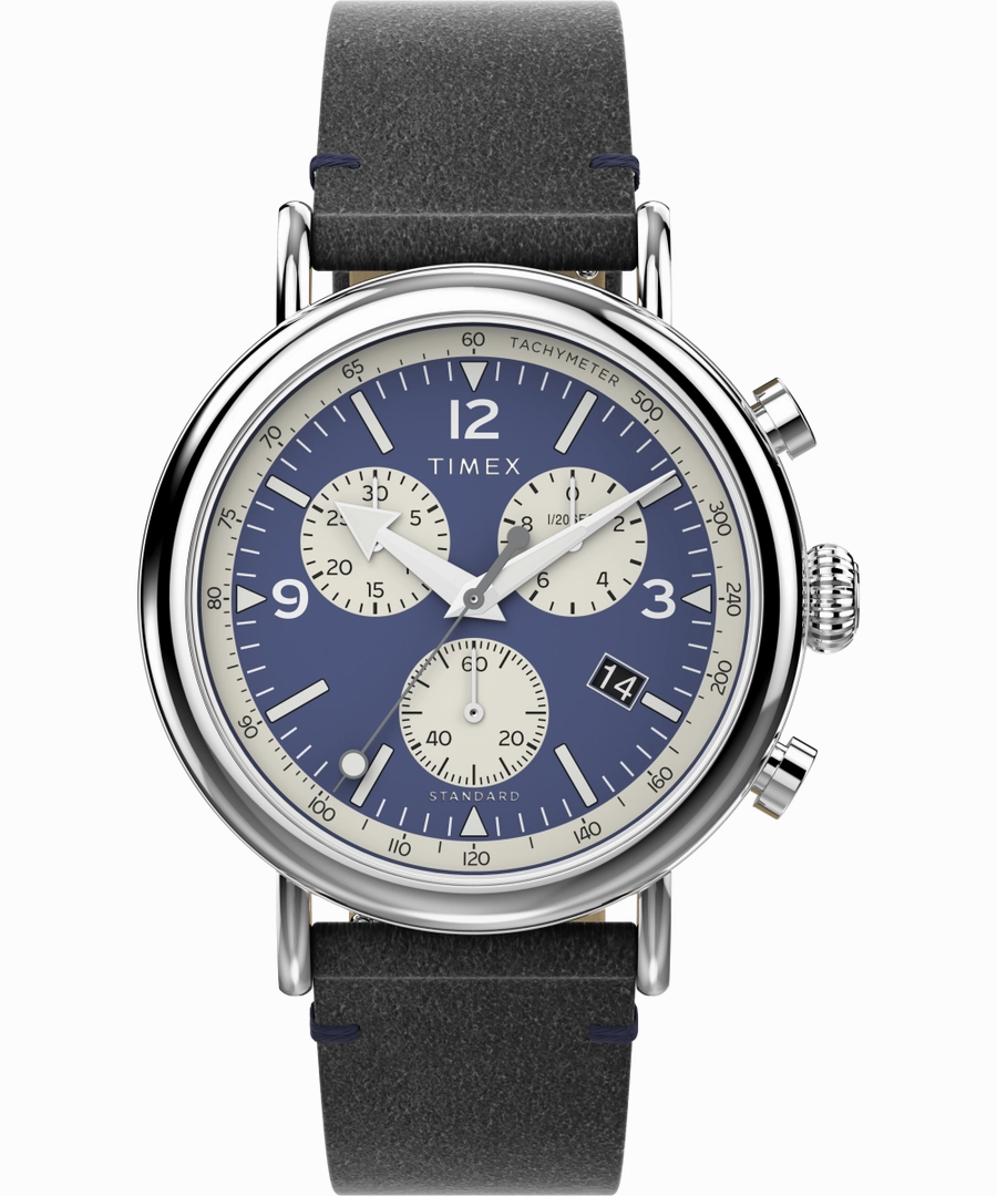 Timex Standard Chronograph 41mm Eco-Friendly Leather Strap Watch TW2V71100