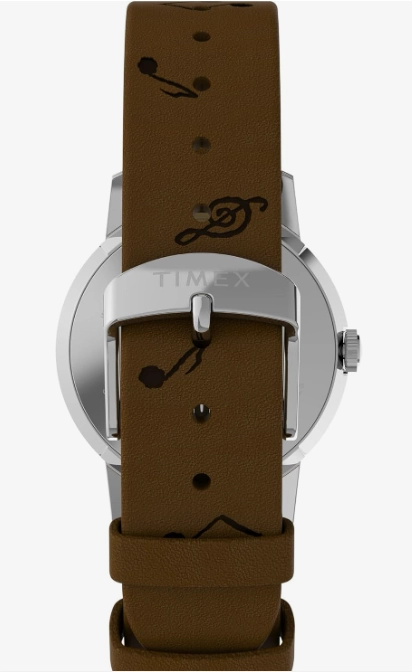 Timex TW2W472000Q Men's Marlin Peanuts "The Gang Singing" 34mm Leather Strap