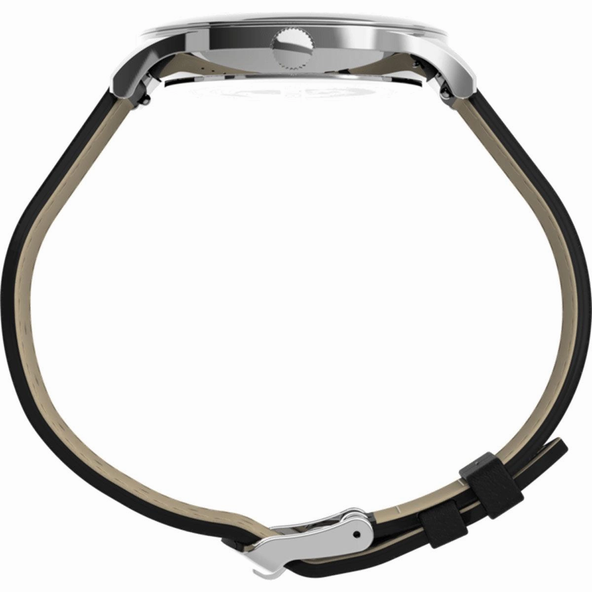 Timex Unisex Quartz Watch - Easy Reader Black Dial Leather Strap | TW2U22300VQ