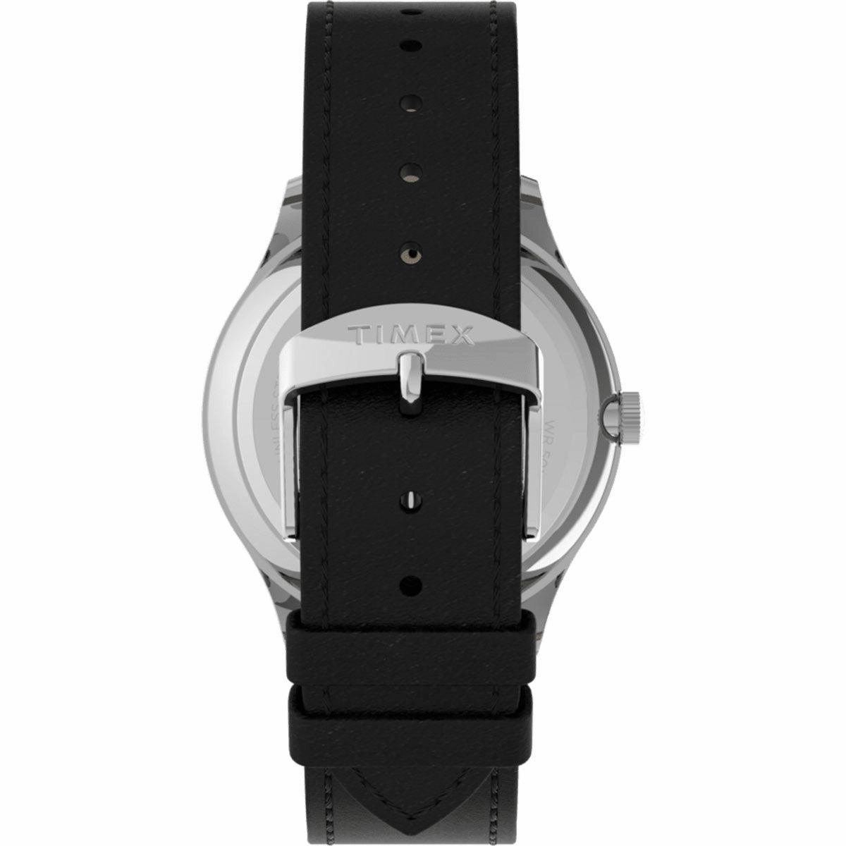 Timex Unisex Quartz Watch - Easy Reader Black Dial Leather Strap | TW2U22300VQ