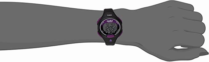 Timex Women's T5K523 Ironman Essential 10 Mid-Size Black/Purple Resin Strap Watch