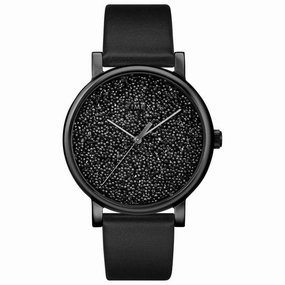 Timex Women's Watch - Crystal Opulence Black Brass Case Leather Strap | TW2R95100JT