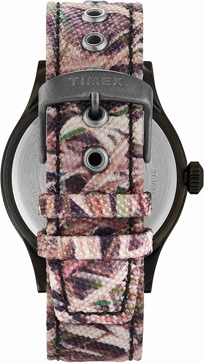Timex x Mossy Oak Men's Expedition Scout 40mm Watch  Shadow Grass Blades Camo Fabric & Leather Strap