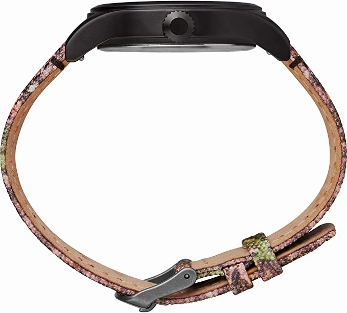 Timex x Mossy Oak Men's Expedition Scout 40mm Watch  Shadow Grass Blades Camo Fabric & Leather Strap