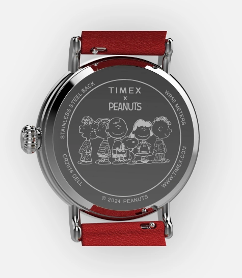 Timex x Peanuts Standard Snoopy Santa 40mm Leather Strap Watch