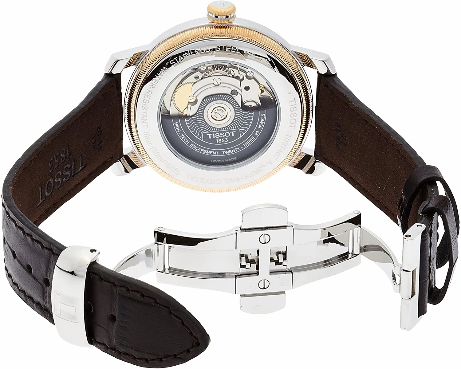 Tissot Bridgeport Powermatic 80 Brown Leather Men's Watch T0974072603300