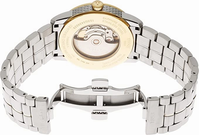 Tissot Luxury Automatic Diamond Silver Dial Two-Tone Stainless Steel Mens Watch T0864082203600