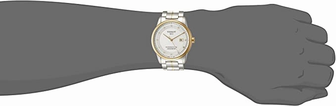Tissot Luxury Automatic Diamond Silver Dial Two-Tone Stainless Steel Mens Watch T0864082203600