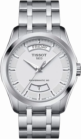 Tissot Men's Couturier 316L Stainless Steel case Swiss Automatic Watch Strap, Grey, 22 (Model: T0354071103101)