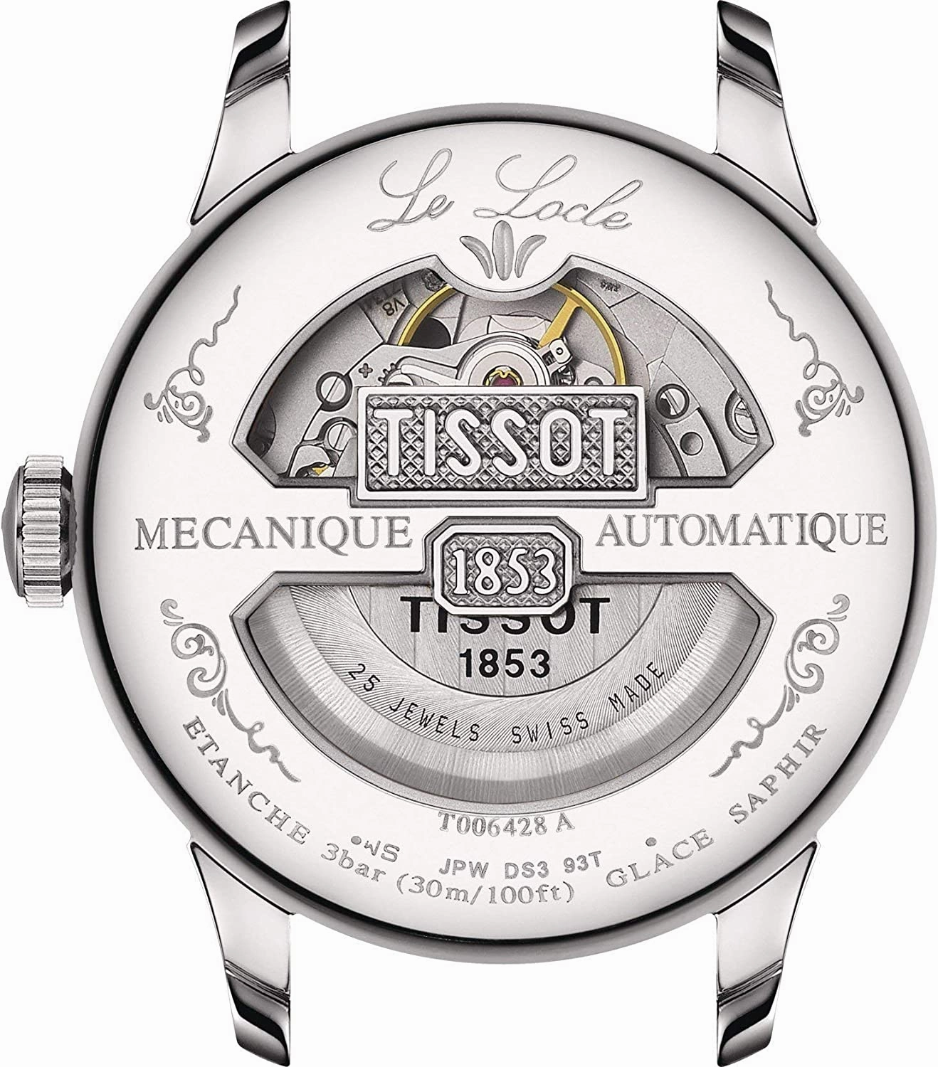 Tissot Men's Le Locle Swiss Automatic Watch with Stainless Steel Strap, Gray, 19 (Model: T0064281105200)