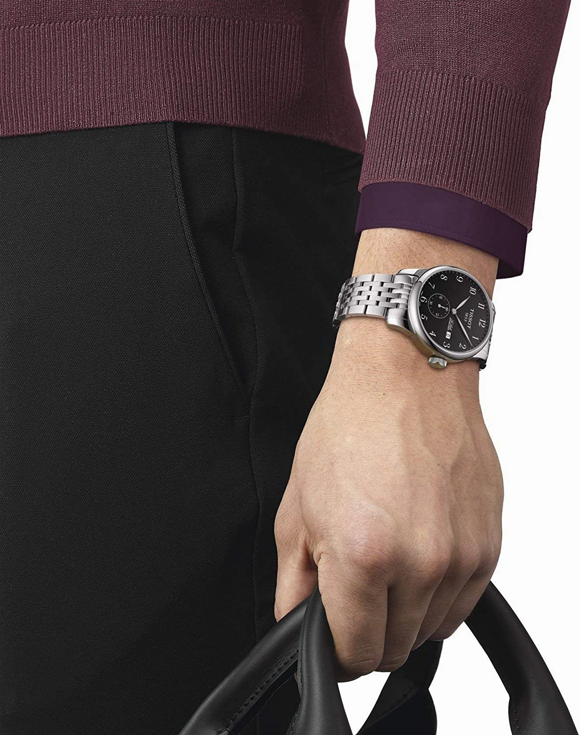 Tissot Men's Le Locle Swiss Automatic Watch with Stainless Steel Strap, Gray, 19 (Model: T0064281105200)