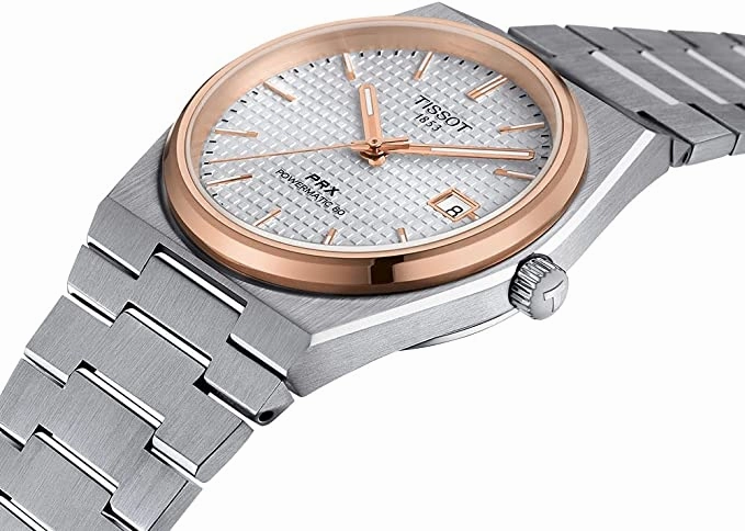 Tissot Men's PRX Swiss Automatic Dress Watch with Stainless Steel Strap, Grey, 12 (Model: T1374072103100)