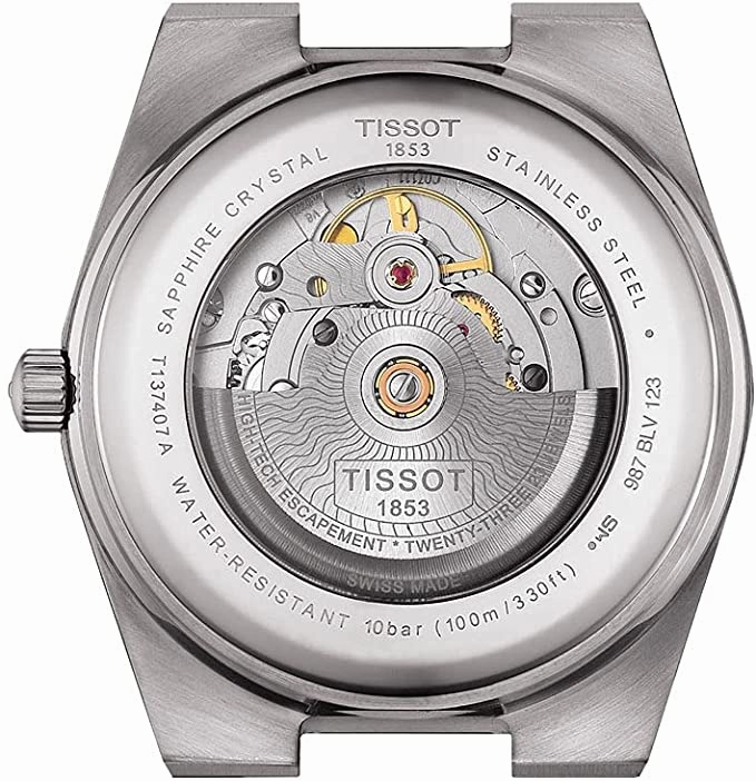 Tissot Men's PRX Swiss Automatic Dress Watch with Stainless Steel Strap, Grey, 12 (Model: T1374072103100)