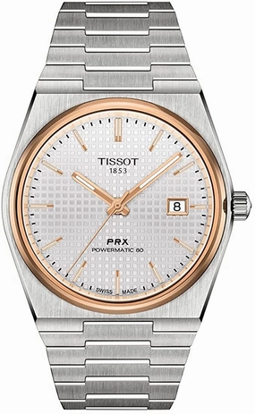Tissot Men's PRX Swiss Automatic Dress Watch with Stainless Steel Strap, Grey, 12 (Model: T1374072103100)