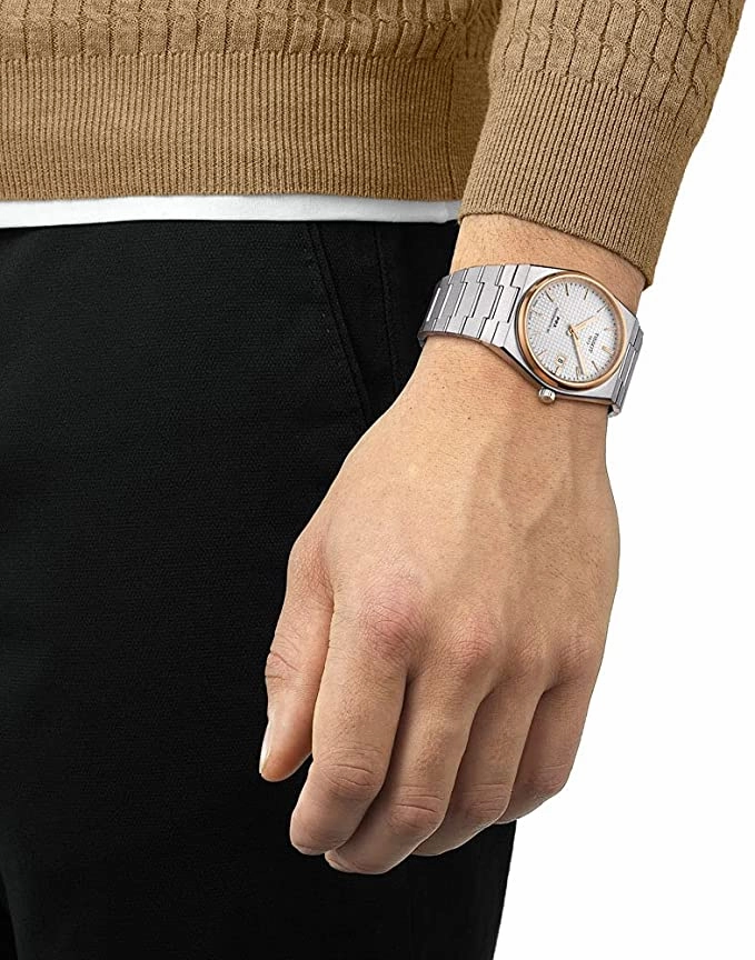 Tissot Men's PRX Swiss Automatic Dress Watch with Stainless Steel Strap, Grey, 12 (Model: T1374072103100)