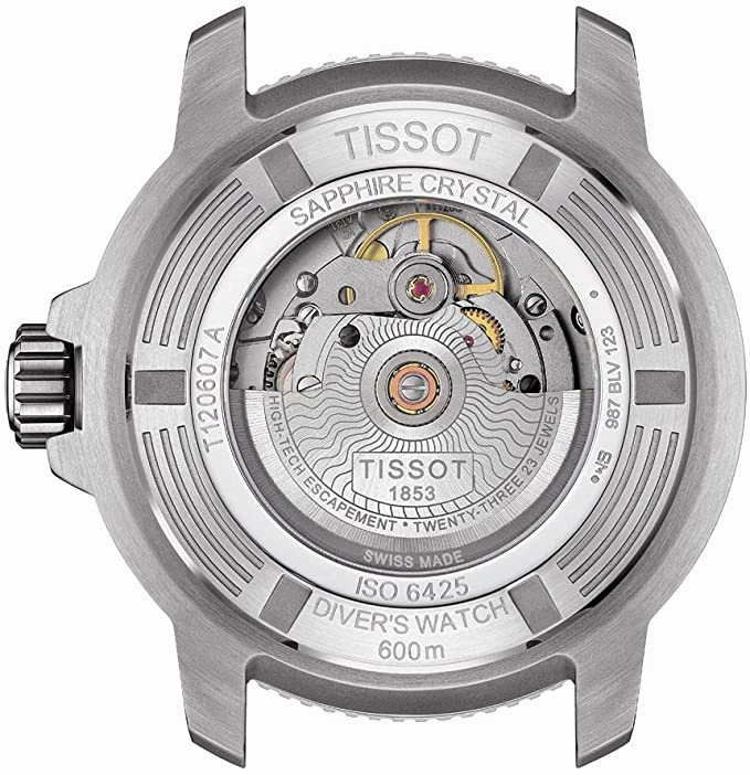 Tissot Men's Seastar 2000 Professional Swiss Automatic Diving Watch Blue with Stainless Steel Strap, 22 (Model: T1206071104101)