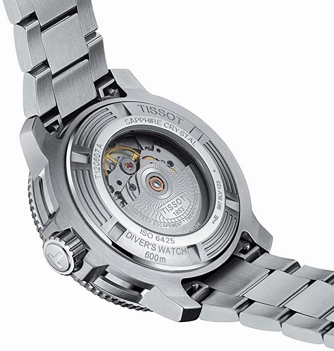 Tissot Men's Seastar 2000 Professional Swiss Automatic Diving Watch with Stainless Steel Strap, Grey, 22 (Model: T1206071104100)