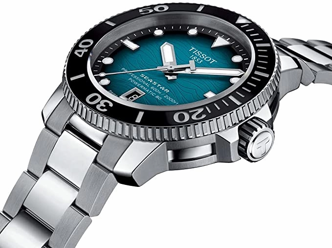 Tissot Men's Seastar 2000 Professional Swiss Automatic Diving Watch with Stainless Steel Strap, Grey, 22 (Model: T1206071104100)