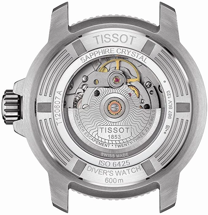 Tissot Men's Seastar 2000 Professional Swiss Automatic Diving Watch with Stainless Steel Strap, Grey, 22 (Model: T1206071104100)