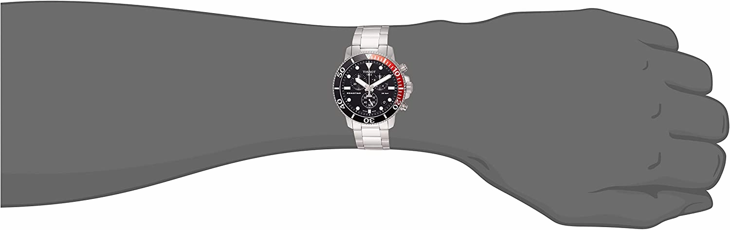 Tissot Men's Seastar 660/1000 316L Stainless Steel case Swiss Quartz Strap, Grey, 22 Casual Watch (Model: T1204171105101)